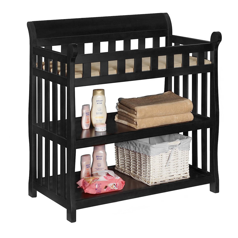 Haziel Changing Table with Pad, Black