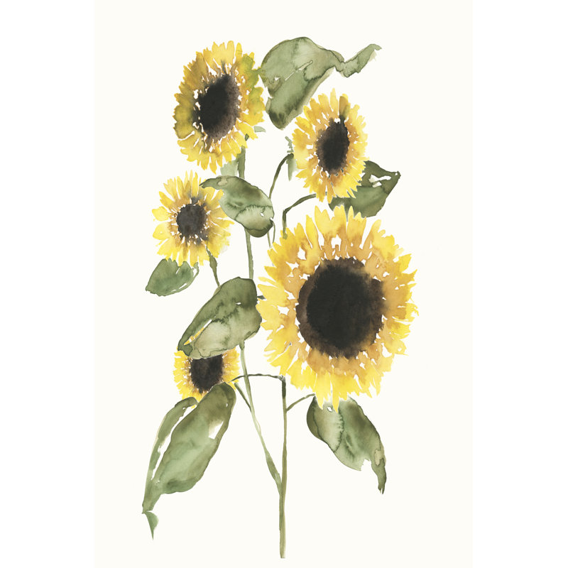 Sunflower Composition I by Jennifer Goldberger - Wrapped Canvas Painting, 122cm H x 81cm W