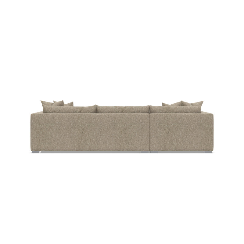 Chaise Sectional, Left Hand Facing, Tan Boucle