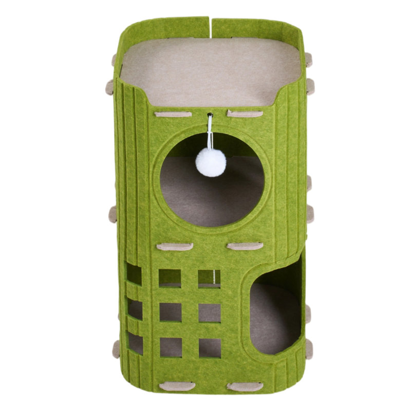 Felt + Polyester Fibre Nest Pet Bed, Green