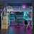 Metal Loft Bed with Built-in Work Station, Wardrobe, Storage Staircase and LED, White-1723304597