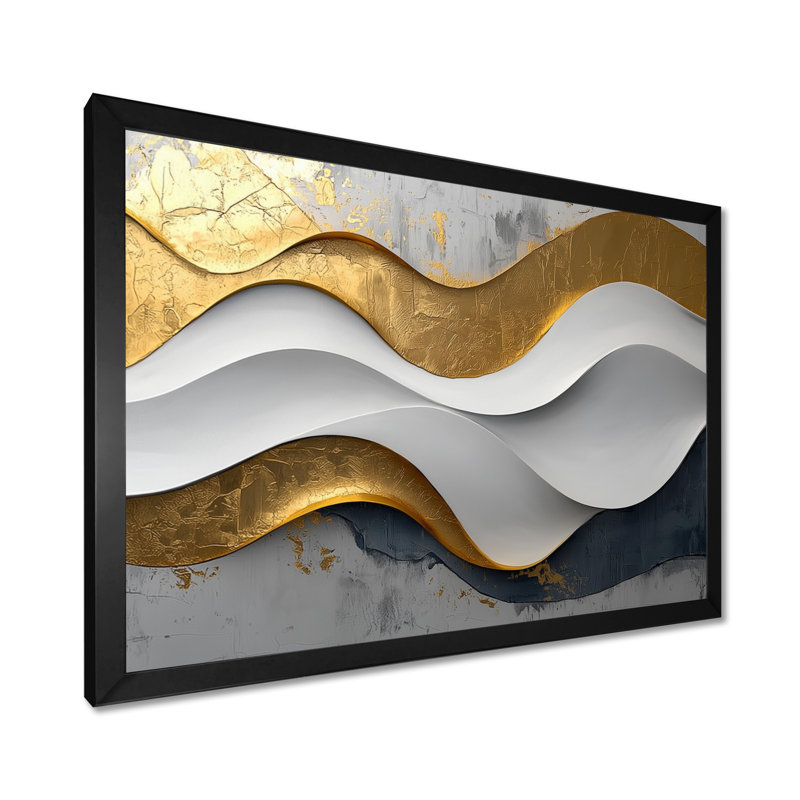 Amaro VI - Abstract Large Wall Art, Cadre simple, Noir, noir, noir, noir, H 12 po x l 20 po