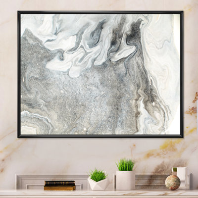 «Wave Art» dans les tons de gris III, impression sur toile