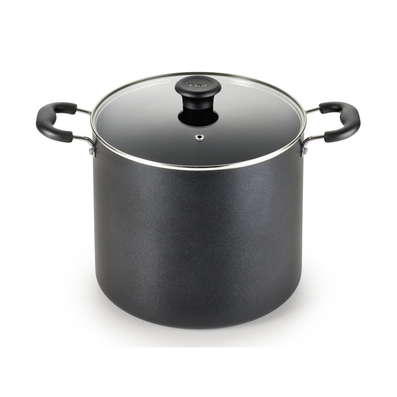 T-fal Essentials Nonstick Stockpot, 12 Quart, Black
