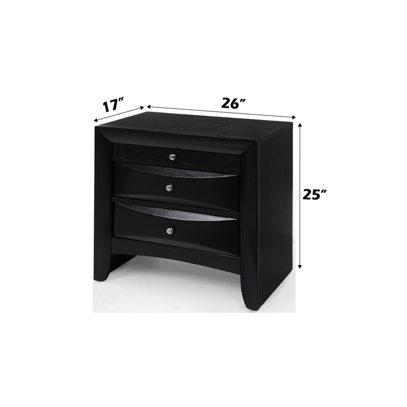 Ireland  Nightstand, Black