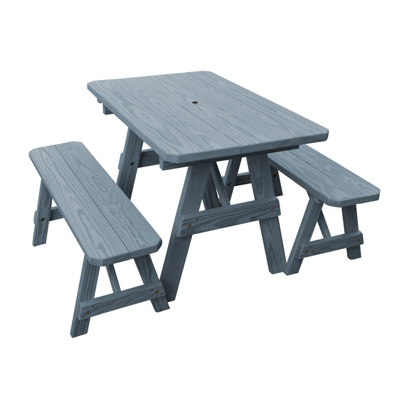 Table de pique-nique Roselawn, 44 x 27 x 30, gris