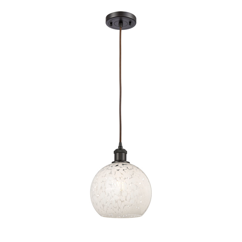Luminaire suspendu 1 lumière Nathalie, H 10 po x l 8 po x P 8 po, Bronze huilé