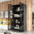63'' H x 31.5'' W 4-Layer Bookcase with Glass Doors and LED Light-1087904006