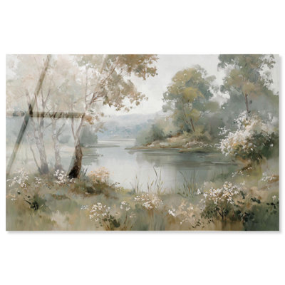 Décoration murale rétro Ethereal Lakeside I par Art Remedy, prête à être suspendue, 24 x 16