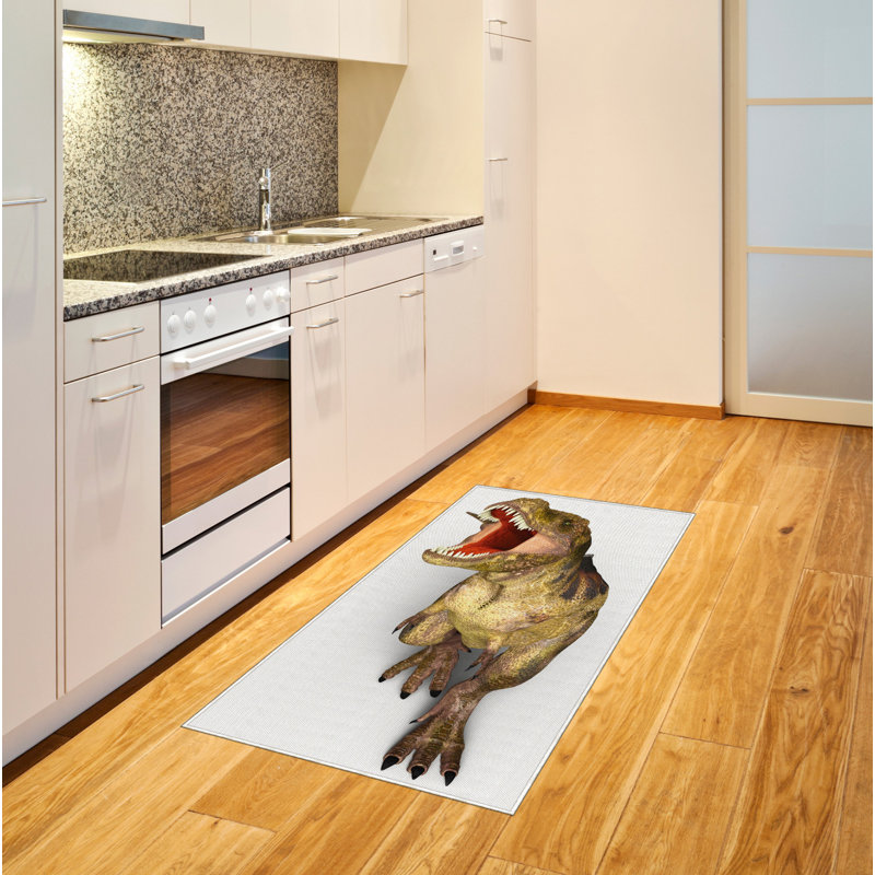 Dinosaur High Density Long Fiber Poly Threads Decorative Area Rug Carpet, Rectangle 2'7" x 5'