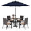 Ensemble repas 4 personnes avec parasol et coussins Alyah