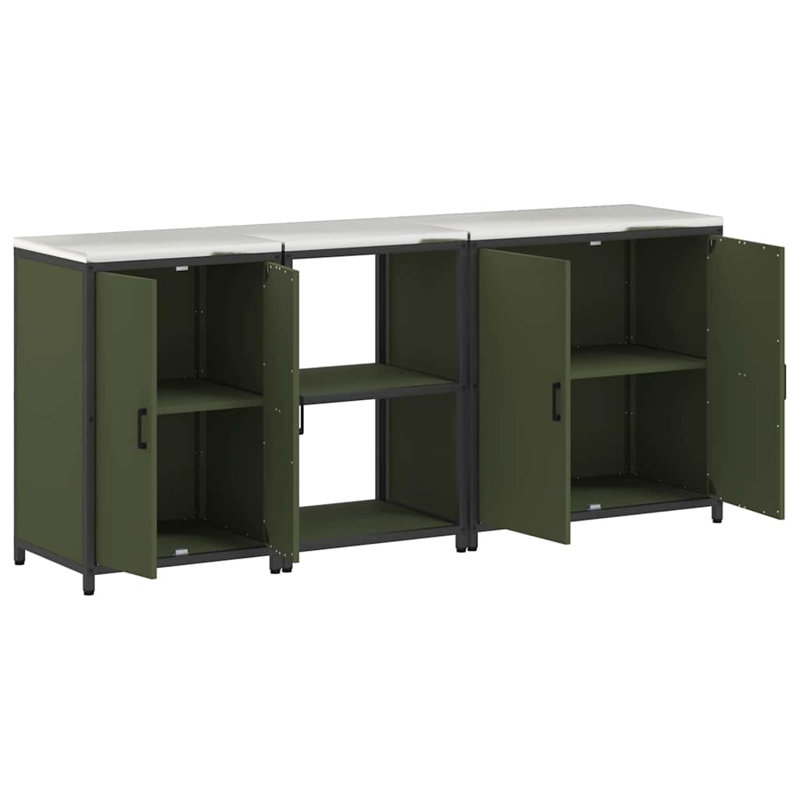 Kitchen Cabinet Set, Olive Green