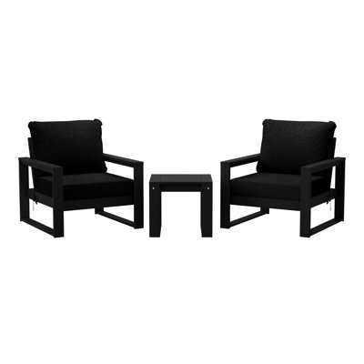 Patio Sectional 3-Piece Deep Seating Set With Frame