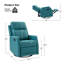 Fauteuil inclinable pivotant en similicuir McGuffey avec base en métal-1341375075