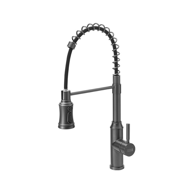 Belfry Kitchen Nolhan Pull Down Kitchen Faucet, Grey