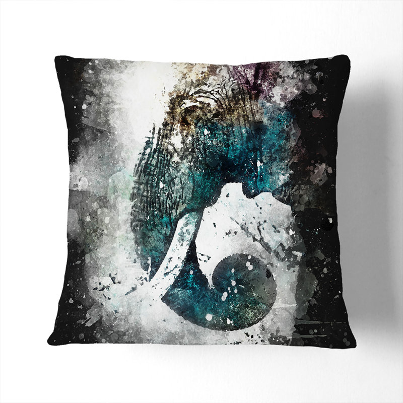 Elephant Profile Cushion with Filling, 40cm H x 40cm W x 15cm D