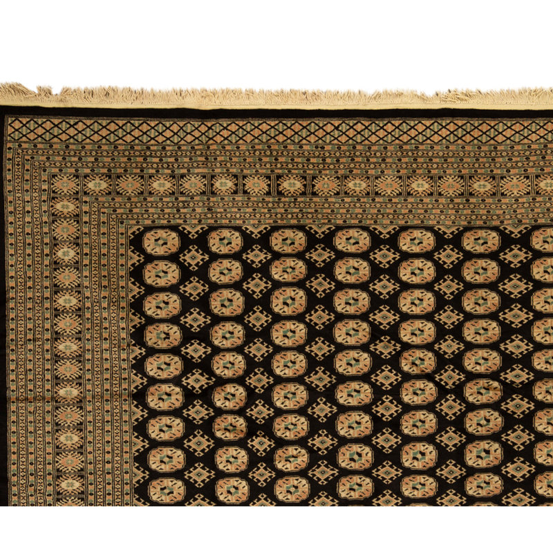 High-Quality Hand-Knotted Black Area Rug