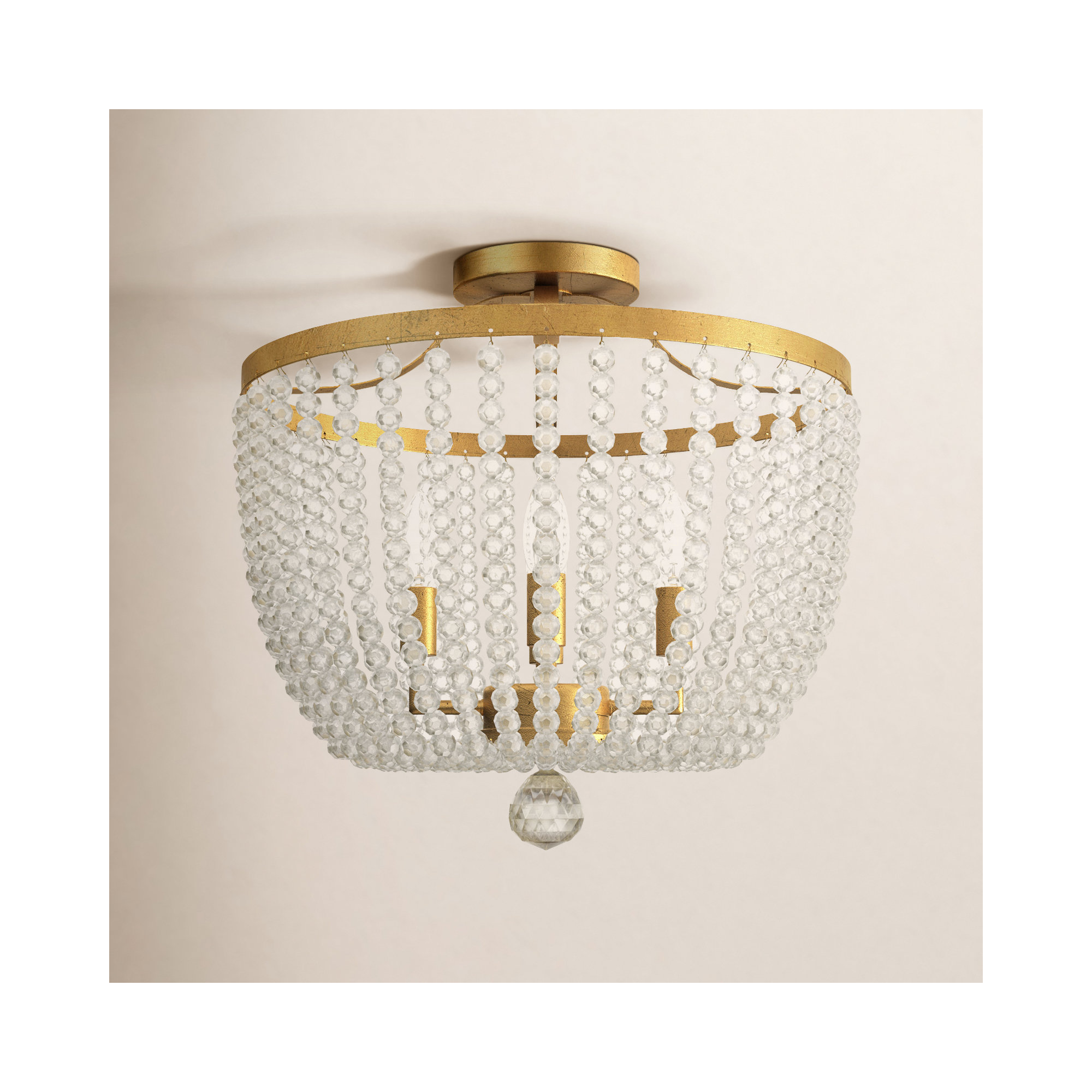 Conway 4 Light Semi Flush Mount, Antique Gold