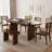 6-Piece Oval Dining Table Set with a Bench and 4 Rattan-back Chairs-1098310503