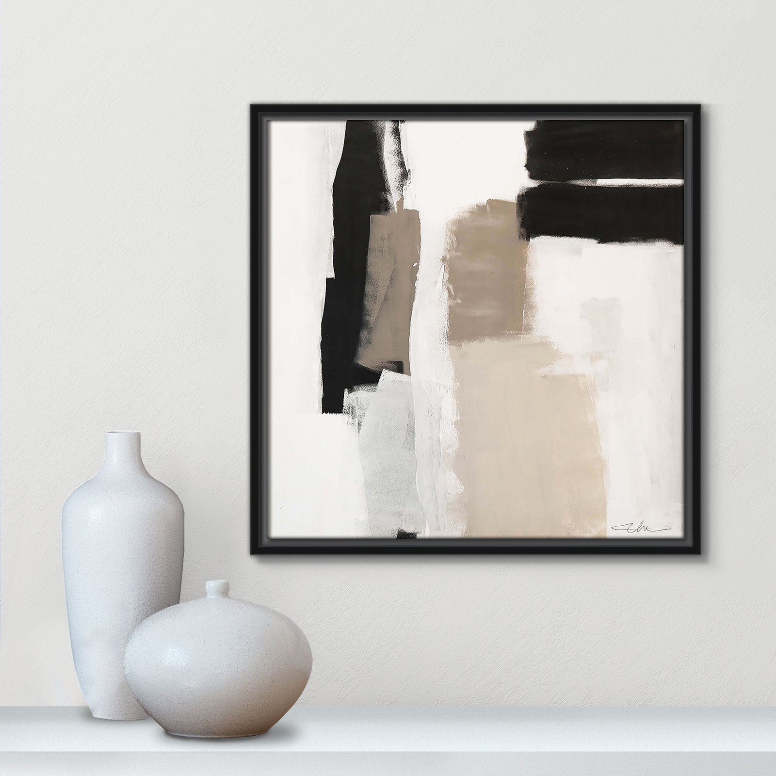 Earth Scapes II-A Print by Casa Fine Arts, Black Floater Framed, 17.5" H x 17.5" W x 2" D