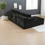 Canapés modulaires à compression, canapé en L en velours noir de 107 pouces pour la maison-372517207
