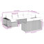  Ensemble de canapé de jardin en rotin PE gris, acier thermolaqué, 100% polyester