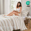 Édredon 3 pièces pour lit double / rayé teint en laine-126254171-126254168