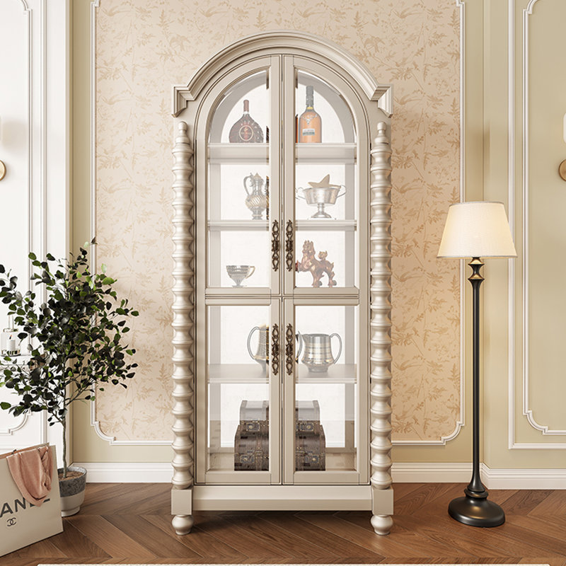 Bois massif + vitrines en verre, Champagne