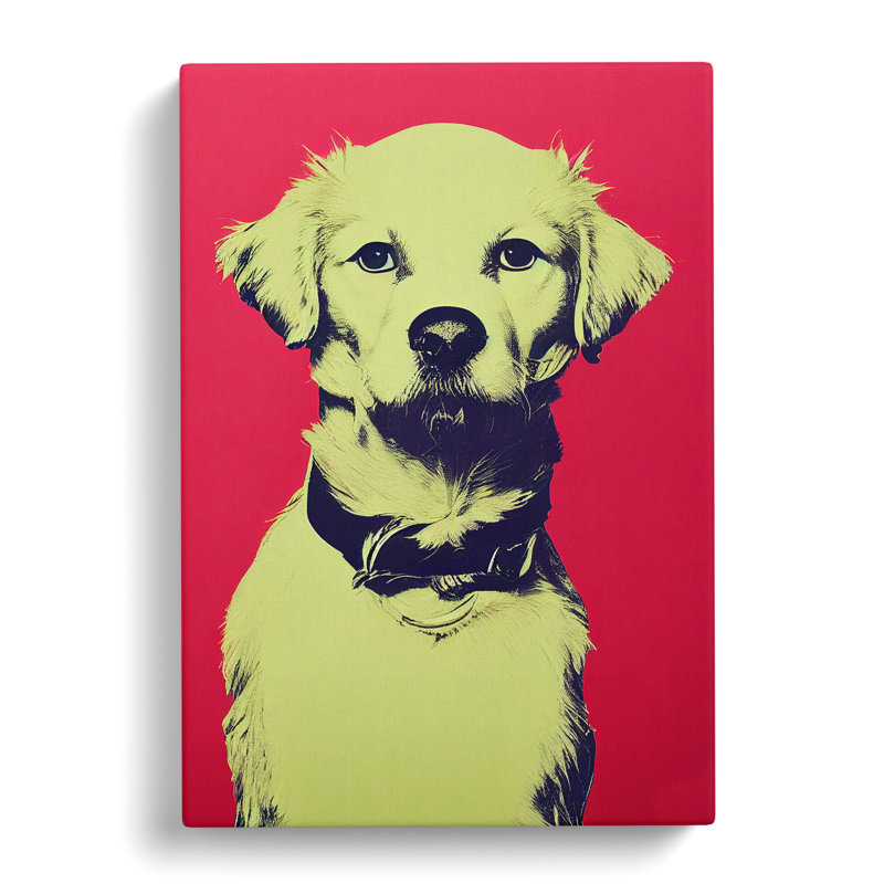 Pop Art Puppy Dog - Wrapped Canvas Print, 50cm H x 35cm W