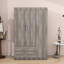 Armoire 2 tiroirs en bois avec 3 portes et tablettes Jovaun-492503220
