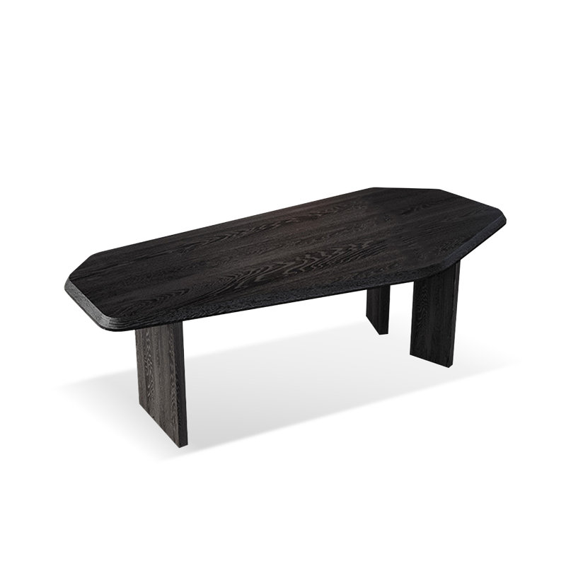 Bureau en bois massif noir Free Form, H 29,53 po x l 62,99 po x P 31,5 po