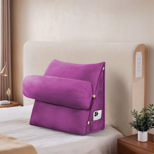 Coussin de lecture réglable pour lit et canapé - Coussin de dossier avec housse en velours de cristal amovible