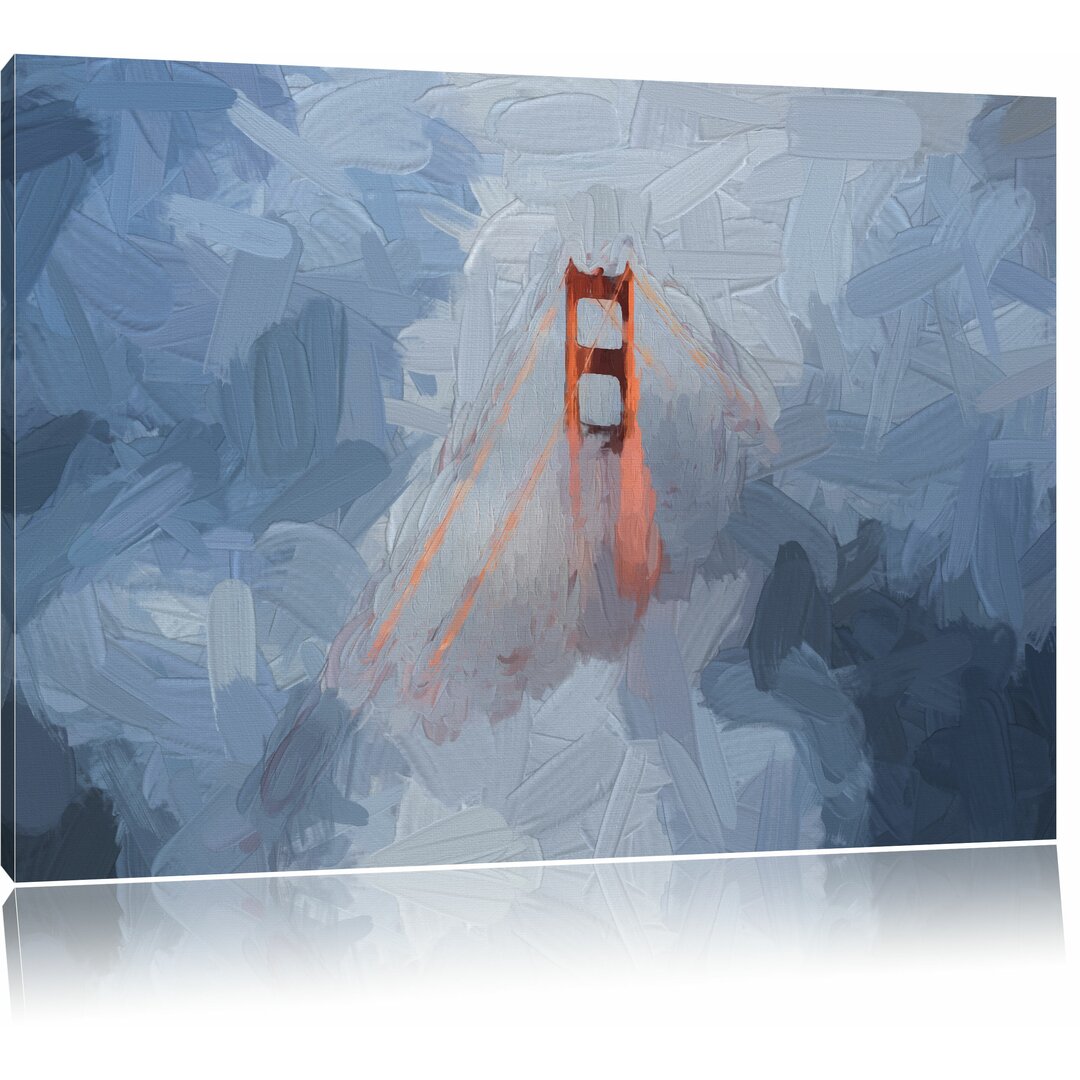 Leinwandbild "Golden Gate Bridge über den Wolken", Grafikdruck