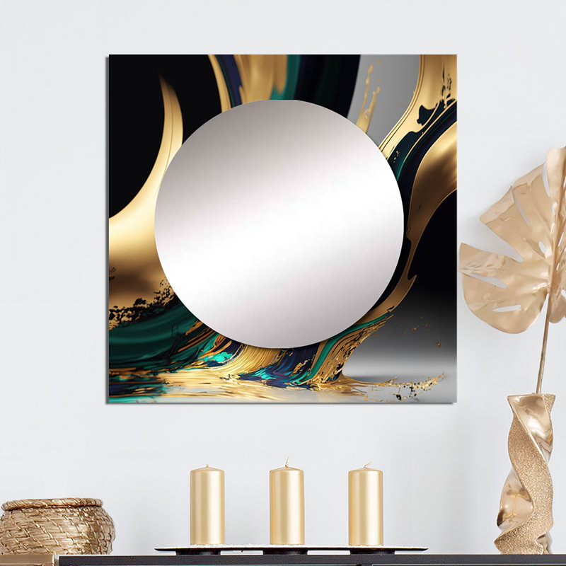 Mahieddine - Miroir mural de salon moderne, 29 po x 29 po