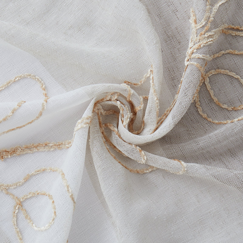 Damask Tailored Kitchen Curtain, Brown