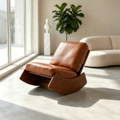 Chaise berçante confortable, fauteuil oscillant rembourré de haute qualité, structure en bois massif, parfaite pour une chaise d'appoint