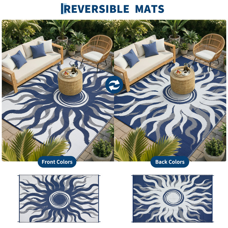 Tapis d'extérieur pour l'extérieur, Marine, Rectangle 9 pi x 12 pi