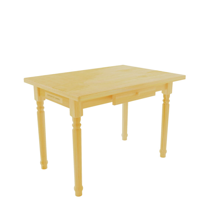 Gardner Pine Unfinished Solid Wood Dining Table, 75cm H x 90cm L x 50cm W, Unfinished