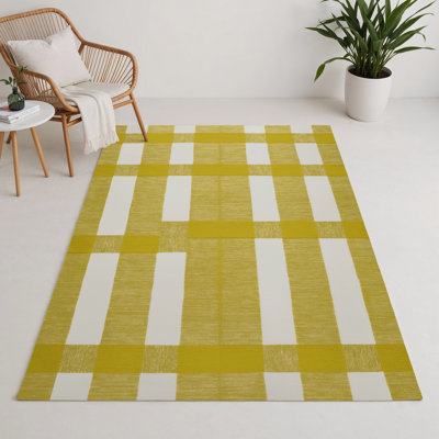 Tapis d'intérieur et d'extérieur à carreaux brun