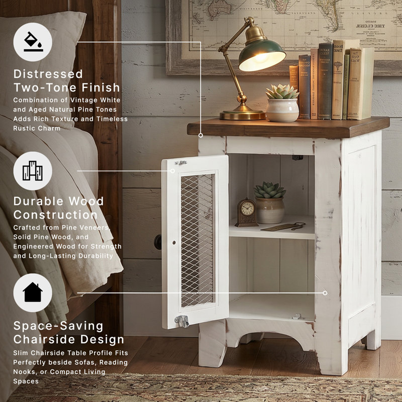 Hannah-Rosalie End Table, White