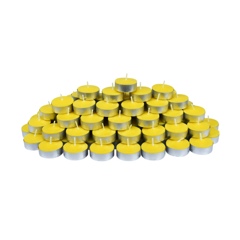 Bougie parfumée Citronella, Jaune, Ensemble de 100