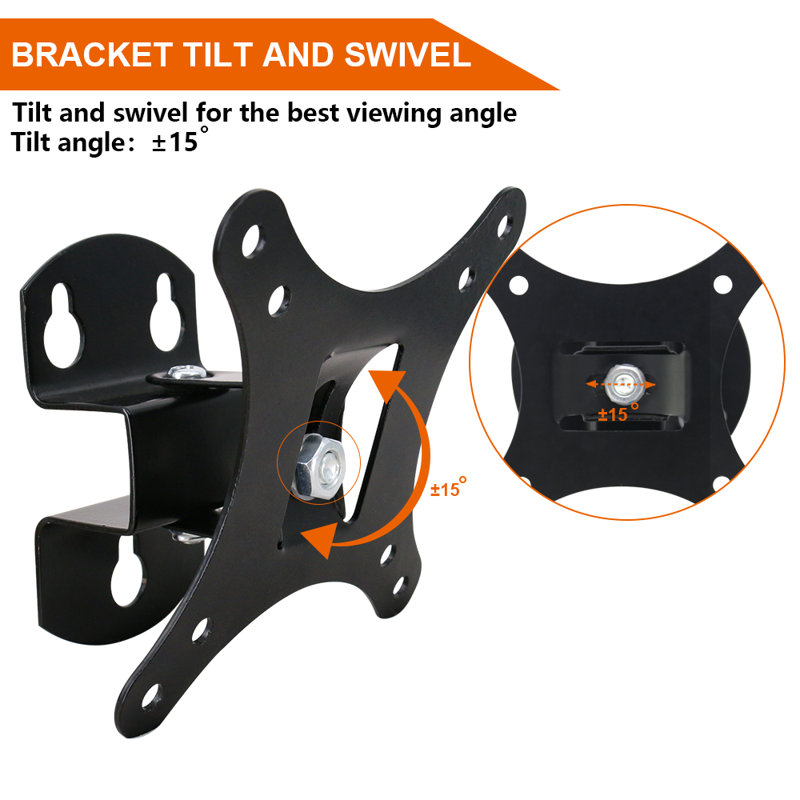 Ailed Black Wall Mount for 10"-32" Screens Holds up to 15 kg.