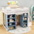 Kalirose Full Size Loft Bed With Staircase, Storage Cabinets, Curtain