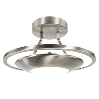 Mcroberts Modernistic Semi Flush Eco Friendly LED Ceiling Light Fitting in Brushed Finish