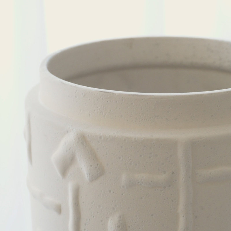 Sankuru Vase-Rustic White-Lg, 19.5" H x 8" W x 8" D