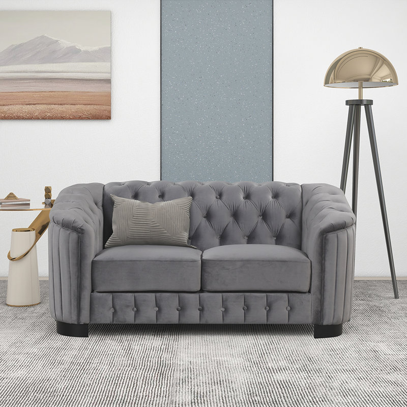 Janniene 64.01'' Velvet Loveseat