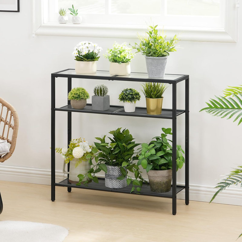 Canterbury Glass Console Table, Black