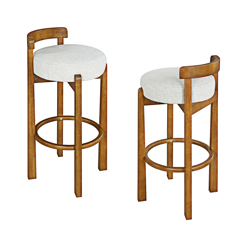 Ensemble de 2 chaises d'appoint en bois, Ivoire ivoire
