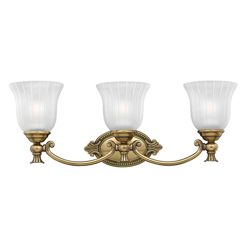 Regner 3-Light Dimmable Burnished Brass Vanity Light