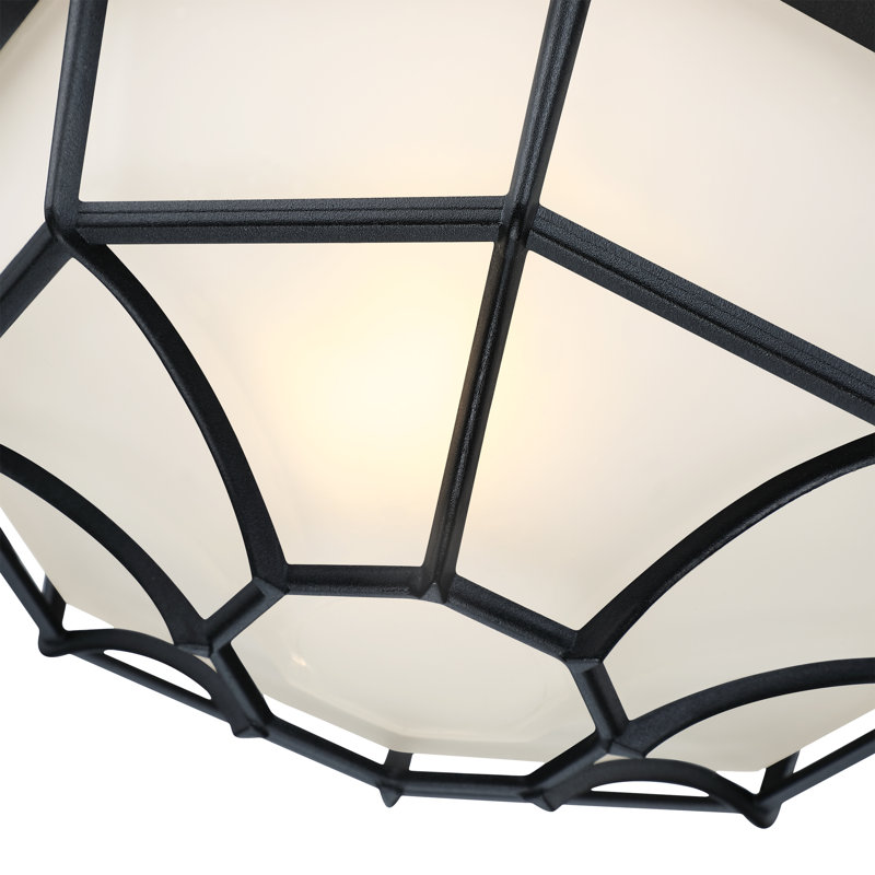 2 Pack 11.42 in 1-Light Retro Textured Black Ceiling Mount Light Fixture with Frosted Glass for Hallway,E26, Matte Black